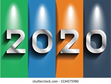 Label 2020 text  - modern Idea and Concept Vector illustration.