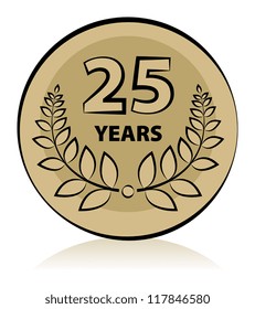 Label 25 anniversary, vector illustration