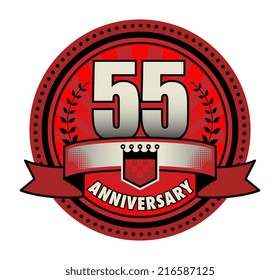 Label 55 anniversary, vector illustration