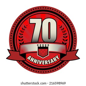 Label 70 anniversary, vector illustration