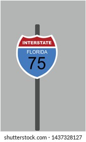 label 75 Florida Gray background