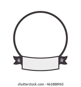 Label and advertising concept represented by seal stamp with ribbon icon. Isolated and flat illustration