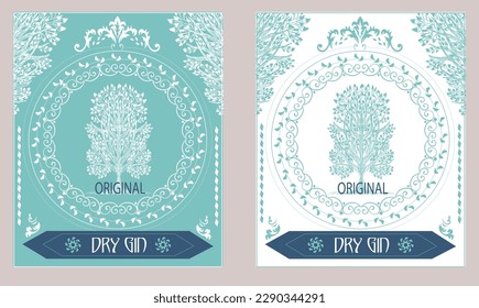 label for alcohol drink gin