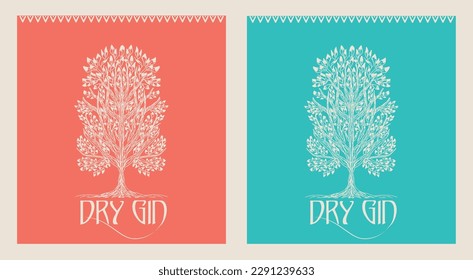 label for alcohol drink gin
