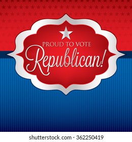 Label American election card in vector format.