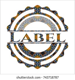 Label arabesque emblem background. arabic decoration.