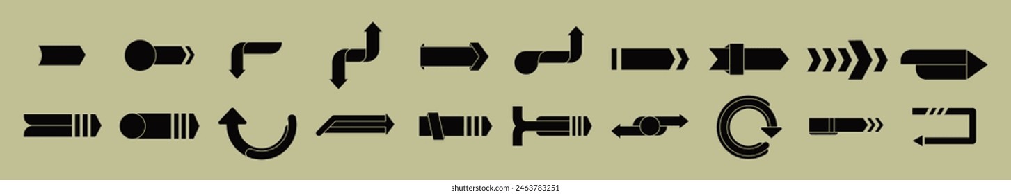 Label arrow design element vector set illustration