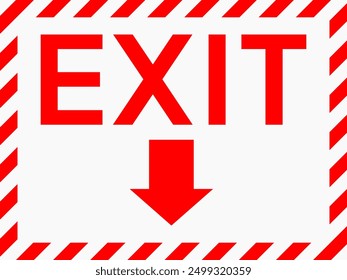 Label with an arrow that says "Exit", suitable for indication in industry and manufacturing