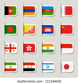 Label - Asian Flags