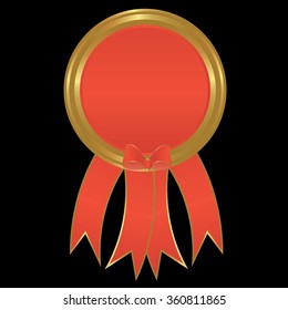 label, award with ribbons. Vector illustration.