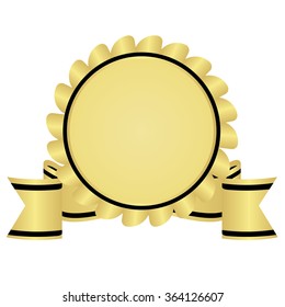 label , award with ribbons. Vector illustration.