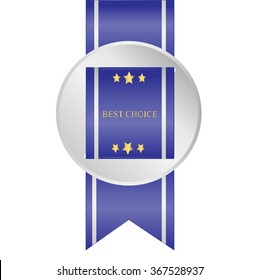 label , award with ribbons. Vector illustration.