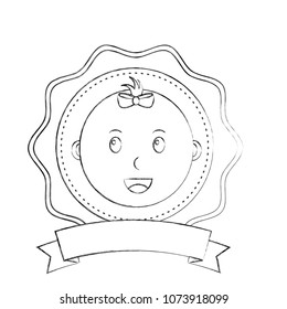 label baby shower face little baby girl
