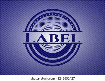 Label badge with denim texture