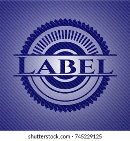 Label badge with denim texture