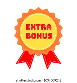Label or badge with text extra bonus isolated on white background. Super bonus stamp. Vector illustration