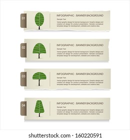 Label banner background of tree infographics, Natural banner idea concept - Vector illustration