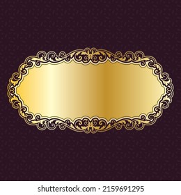label banner board vector golden ornamental luxury royal victorian design