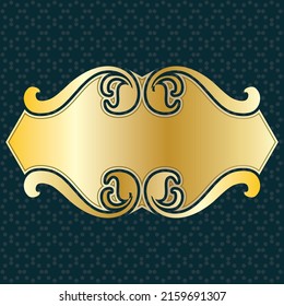 etiqueta tablero de anuncios vector oro ornamental lujoso diseño victoriano real