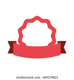 Label and banner concept represented by seal stamp with ribbon icon. isolated and flat illustration 