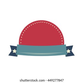Label and banner concept represented by seal stamp with ribbon icon. isolated and flat illustration 