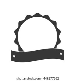 Label and banner concept represented by seal stamp with ribbon icon. isolated and flat illustration 