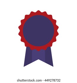 Label and banner concept represented by seal stamp with ribbon icon. isolated and flat illustration 