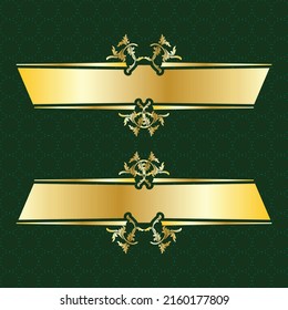 etiqueta marco de banner decoración de fondo oro lujo tesoro de metal real