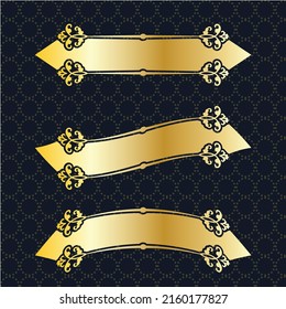 label banner frame background decoration gold luxury royal metal treasure