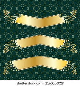 label banner frame background decoration gold luxury royal metal treasure