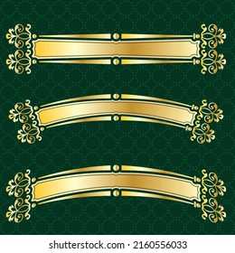 label banner frame background decoration gold luxury royal metal treasure