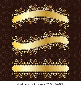 label banner frame background decoration gold luxury royal metal treasure