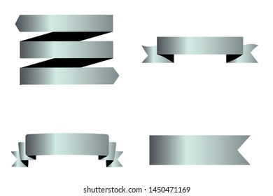 Label banner ribbon design vector icon template on white background. Isolated web flat illustration collection. Cutting symbol set for flyer, app