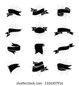 Label banner tags set vector