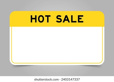 Label-Banner mit gelber Schlagzeile mit Wort-Hotsale und weißem Kopienraum auf grauem Hintergrund