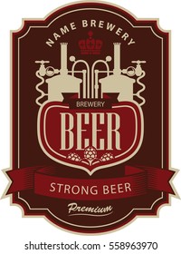 label beer with brewery in retro style