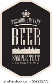 label beer with the old town and the crown