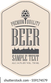 label beer with the old town and the malt