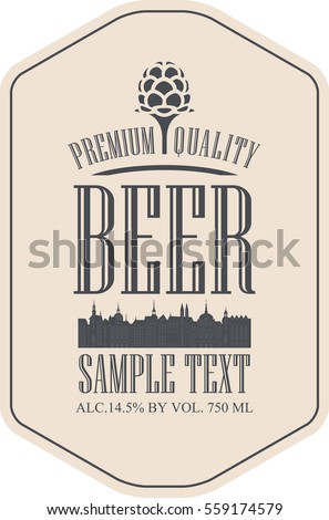 label beer with the old town and the malt