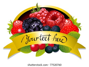 label with berries