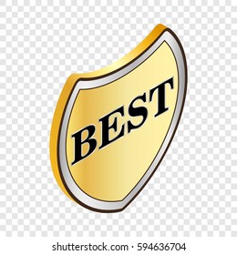 Label best isometric icon 3d on a transparent background vector illustration