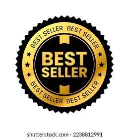 label best seller gold. luxury elegant business icon for product logo design