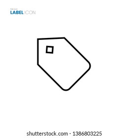 Label black flat icon vector