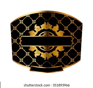 Label. Black and gold colors. Vector