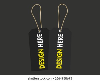 Label black gray hanging tag collection illustration on gray background vector design