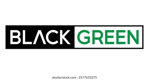 Label black green typography design