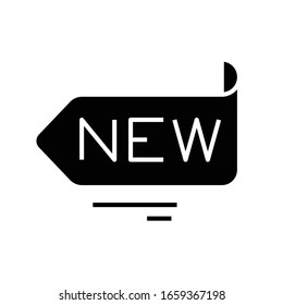 Icono negro de etiqueta, ilustración conceptual, símbolo plano vectorial, signo de glifo.
