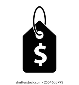 Label  - black vector icon money tag sign