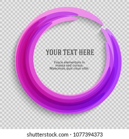 Label blank template, transparent background and Blurry purple pink gradient with lines circle ring. Vector illustration EPS 10. Modern design layout title page for new product newsletters, banner