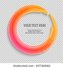 Label blank template, white background and Blurry pink orange gradient with lines circle. Vector illustration EPS 10. Modern design editable layout title page for new product newsletters, web banners